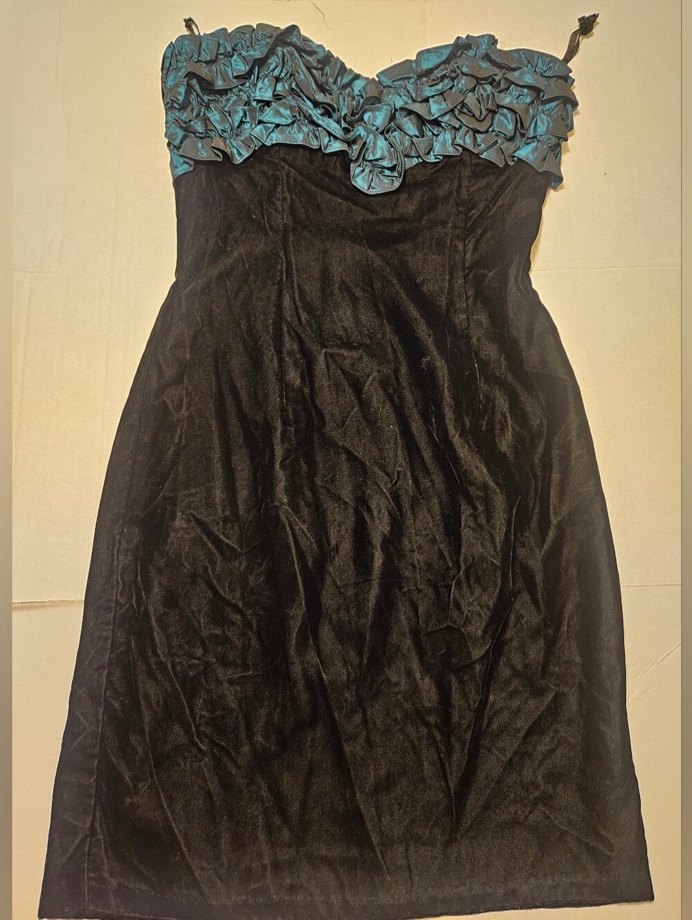 Vintage Gunne Sax Jessica McClintock Strapless Ruffle Cocktail Dress 11/12